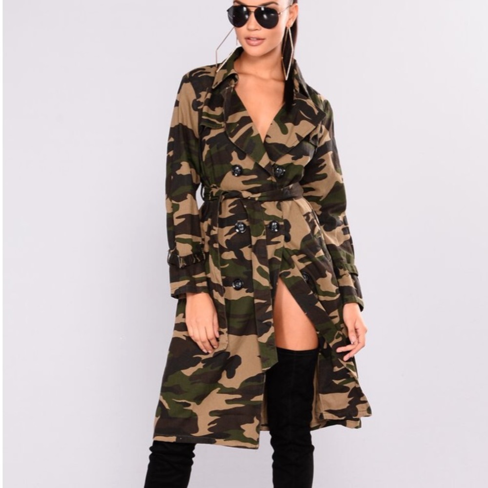 Camouflage Trench Coat